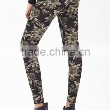 Tropic Floral Cropped Skinny Leggings Women Casual Pants photo-3