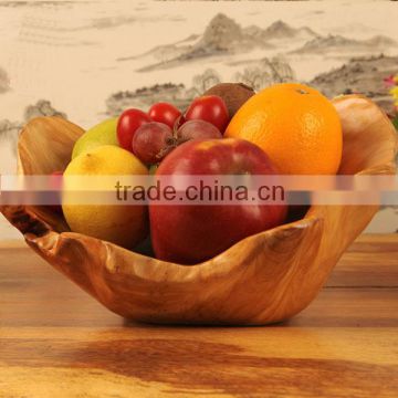 Fashion handmade carved top quality wooden fruit plate