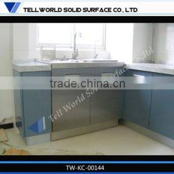 Prefab artificial marble top kitchen cabinet manufacturer