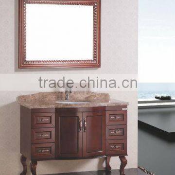 Antique Solid Wood Bathroom Vanity with marble top