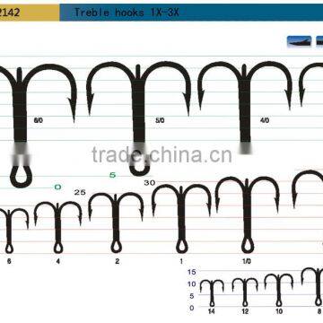 wholesale high quality treble fishing hook of round bent treble