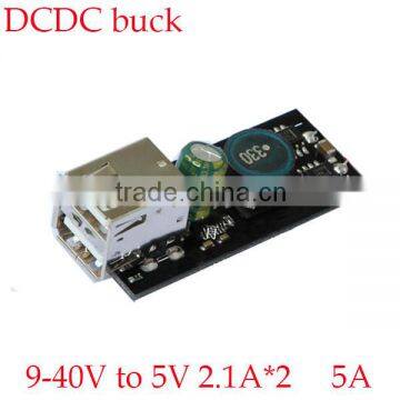 Dual Usb Charger 12V step down to 5V 5A max ( 2.1A *2) USB Power Supply Module Adapter