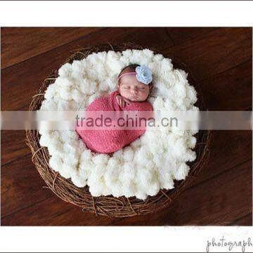 white color Pom Pom Blanket Prop