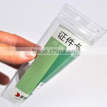 Clear Vinyl Vertical ID Badge Holder With Slot and Chain Holes photo-4