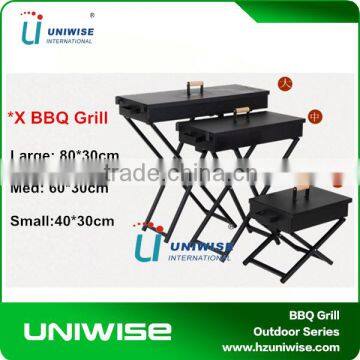 Three Size Height Adjustable Folding Camping BBQ Grill
