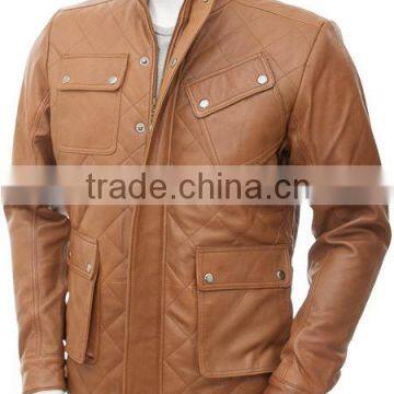 Men Real Sheep Brown Mens Leather Jacket