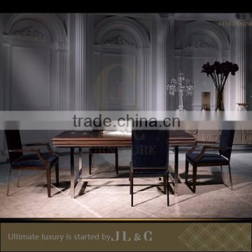 Luxury Dinning Room Handcrafted Dining Table Set Wavy Board-AT11 Dining Table- JL&C Furniture