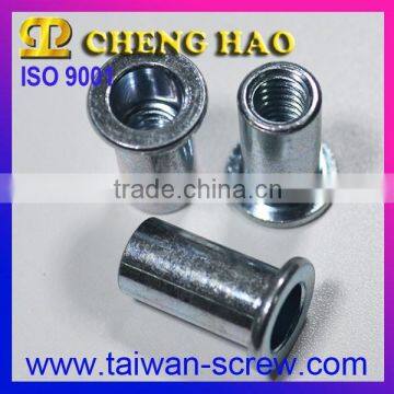 Special Aluminum Open End Round Body Flat Head Rivet Nuts