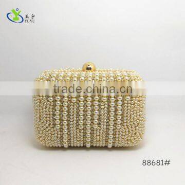 2014 new arrival luxury women crystal beaded purse hard case clutch evening bag