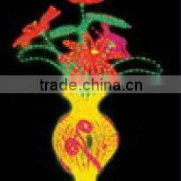 flower vase motif LED festive decor 3D motif light