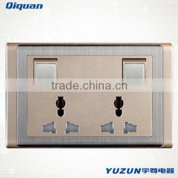 stainless steel double multi socket with switch