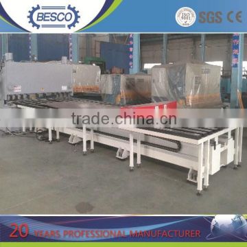 guillotine shearing machine with feeding table, hydraulic shearing machine feeder