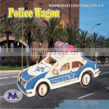 3D Wooden Puzzle - Police Wagon - Wood Craft - Self Construction Kit