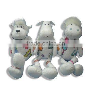 Patched sheep(stuffed toy,baby's toy,tyvek toy,Toys for Painting,educational toy)