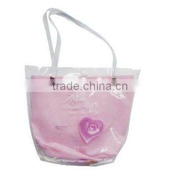PVC material pink handbag/PVC bag.
