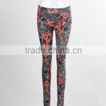 F5W31014 Indian Girls Wearing Tight Leggings Wholesale Women Digital Printed Leggings Pants