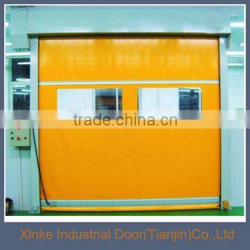 PVC folding fast door / fast rolling up door with windows HSD-078