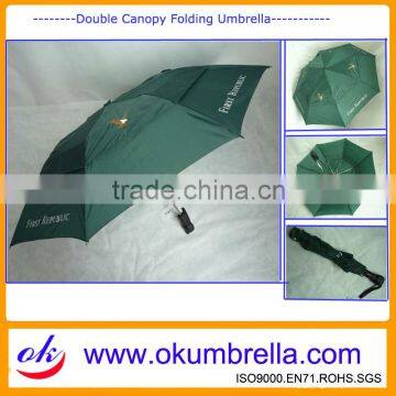 Arc 42"*8Ribs Double Canopy Vented Folding Umbrella OKF165