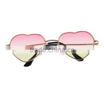 Hot Retro Girl UV400 Metal Frame Heart Shaped Sunglasses Gradient Shades Lens