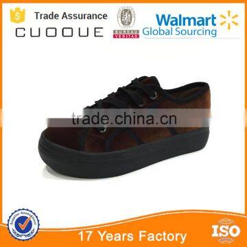 Corduroy Vulcanized Shoes China Women High Top Shoes Canvas Shoes photo-3