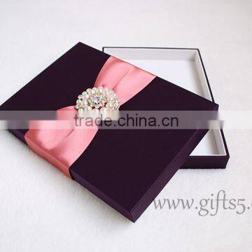 High quality elegant Custom Handmade wedding invitation gift boxes