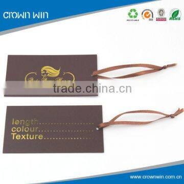 Golden Embossing Paper Hang Tags For Hair Extension