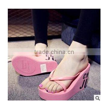 Women Summer Thick Bottom High Heel Wedge Platform Sandals Flip Flops Beach Sandal Slippers photo-2