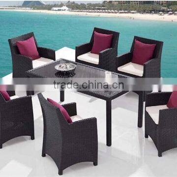 6 Person rattan dining set outdoor furniture in rattan/ wicker material