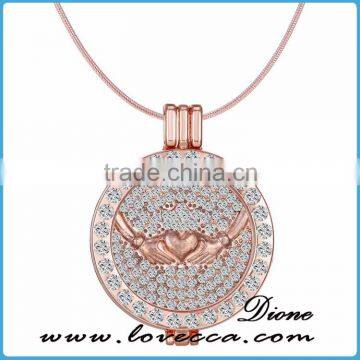 jewelry rose gold new my coin locket interchangable coin holder necklace