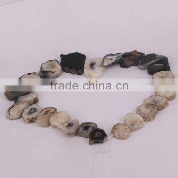 Fashion White And Black Agate Stone Druzy Beads - Agate Connector Stone Beads For Jewelry Making