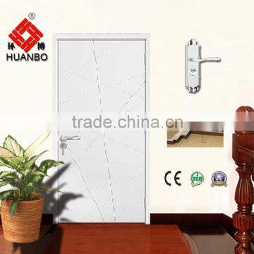 Hot sale main design wood pvc coated flush pure color eco-friendly internal door with locks