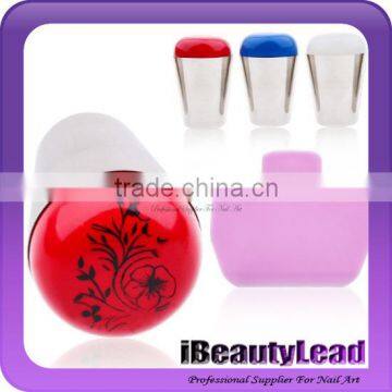 New coming silicone nail stamper set nail scrapper with 4 colors