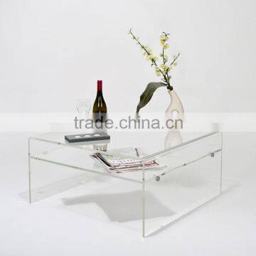 Acrylic Table with shelf - TV Stand