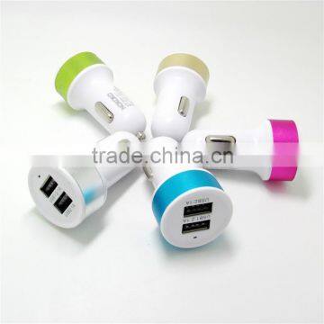 Factory Wholesale 12V 2A/1A Car Charger Both for Iphone and Andorid Phone
