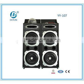 10 inch high power active stage or theatre or bluetooth professional speaker with wireless microphone and Led light YY-107