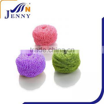 Plastic mesh scourer, plastic cleaning ball, kitchen cleaning mesh scoruer ball