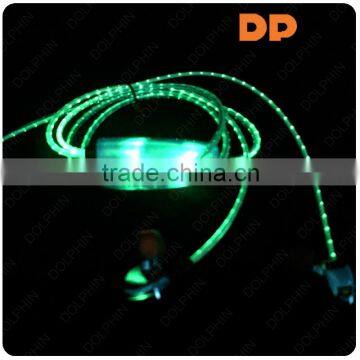 hot sale metal earbuds in ear flashing LED headphone for new hindi mp3 song download 2016