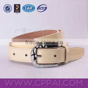 2016 ladies new fashion white color leather belt