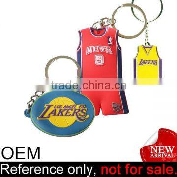 custom soft pvc souvenir basketball jersey shaped keychain