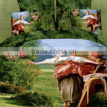 four six 2014 Deluxe design 100% cotton building bed linen set bedding set