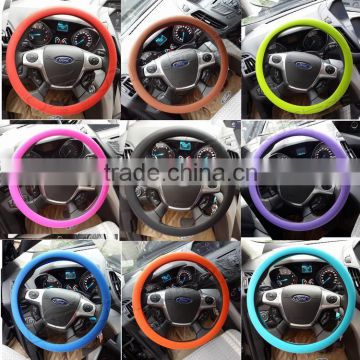 12,13 ,14 inch silicone steering car wheel cover/factory supply car silicone steering wheel cover