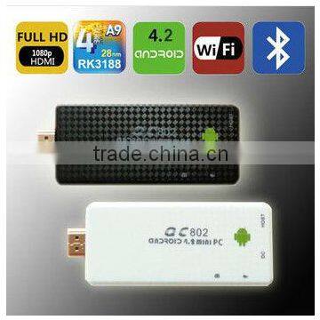 QC802 - Quadcore CPU 1.6GHz 2G RAM+8G Nand - Android4.2 Quad Core RK3188 Smart TV Dongle