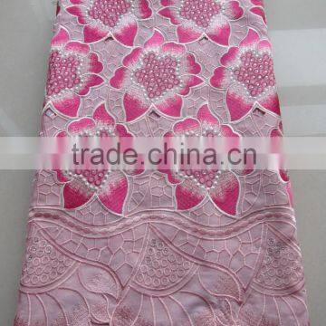 2015 African High Quality Swiss Voile Lace,pink