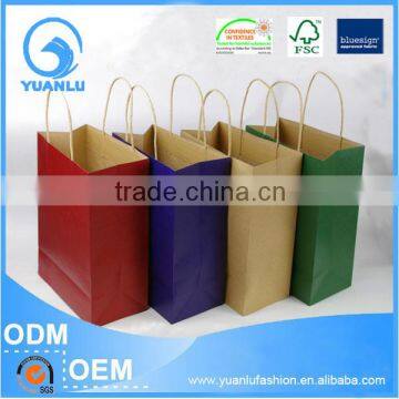 Cheap custom craft Christmas gift paper bag with logo print