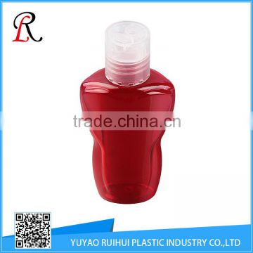 50ml of transparent red color plastic PET bottles