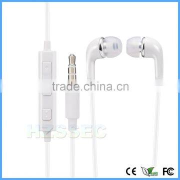 Premium 3.5mm plug mobile headphone soft flex sleeve wired in ear stereo earphone with mic for mobile phone