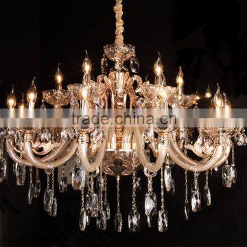 Western style candle chandelier with shades for bedroom