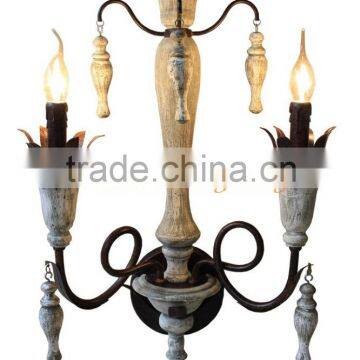 MW2010-2 antique wood Wholesale Vintage Decor Wall Lamp Lighting Lamp