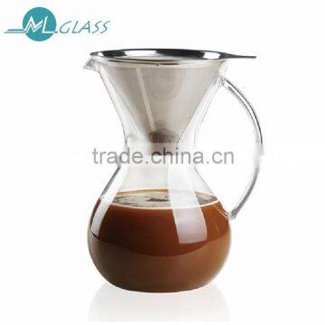 China supplier 1000ml handblown borosilicate glass manual drip coffee maker