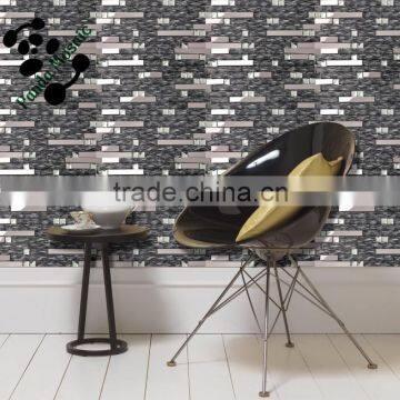 SMJ05 stainless steel mix glass mosaic resin anaglyph tile electroplated and cold spray glass mosaic tile